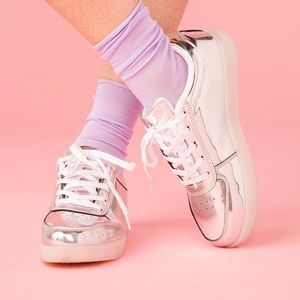 Silver light up sneakers